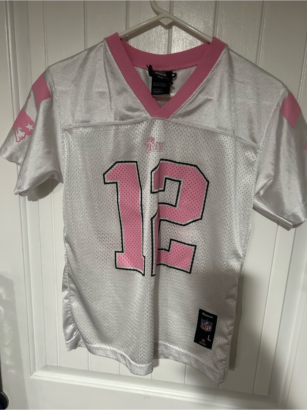 Tom Brady Reebok girl football Jersey with Pink Number 12